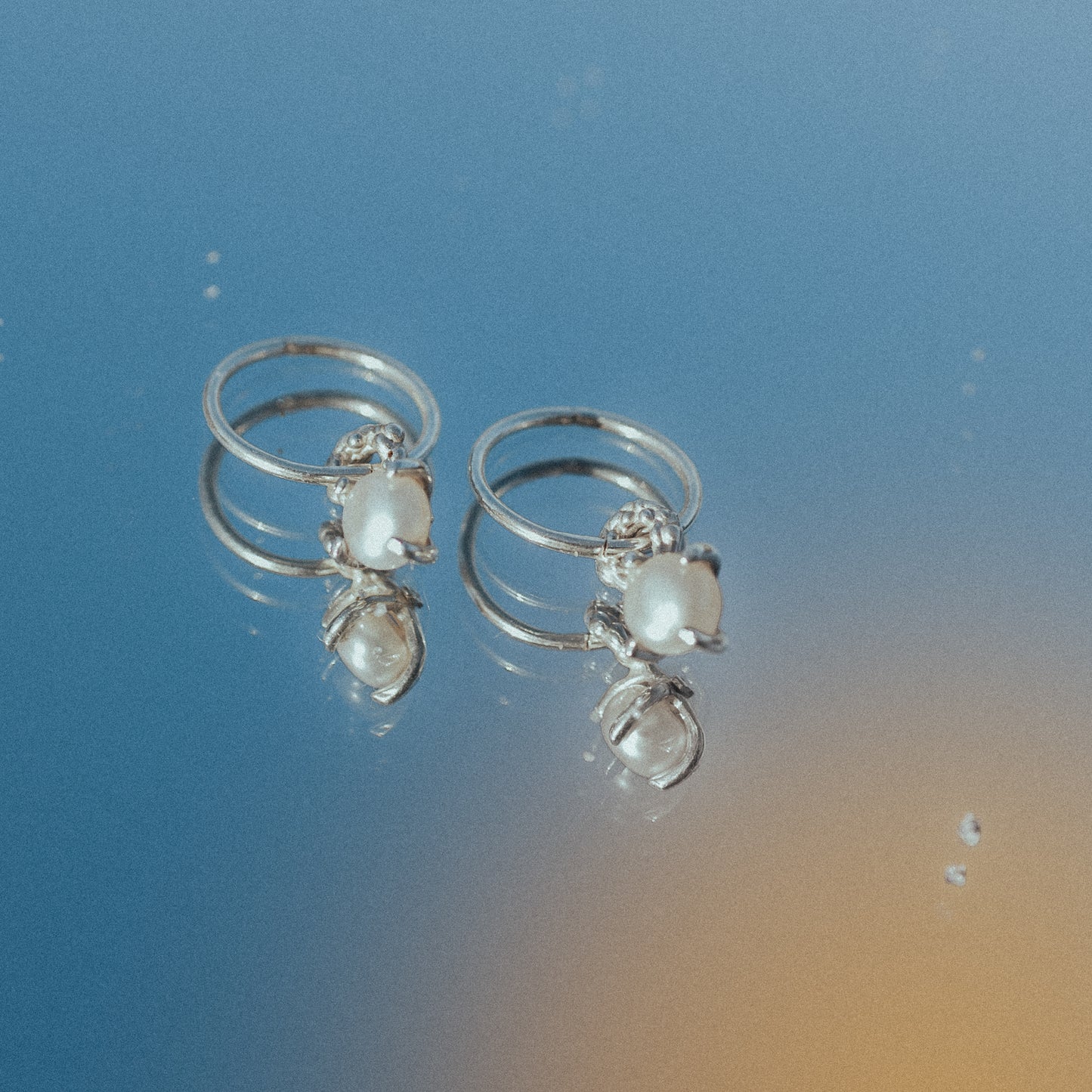 Sterling Silver Sea-Sponge Pearl Earrings
