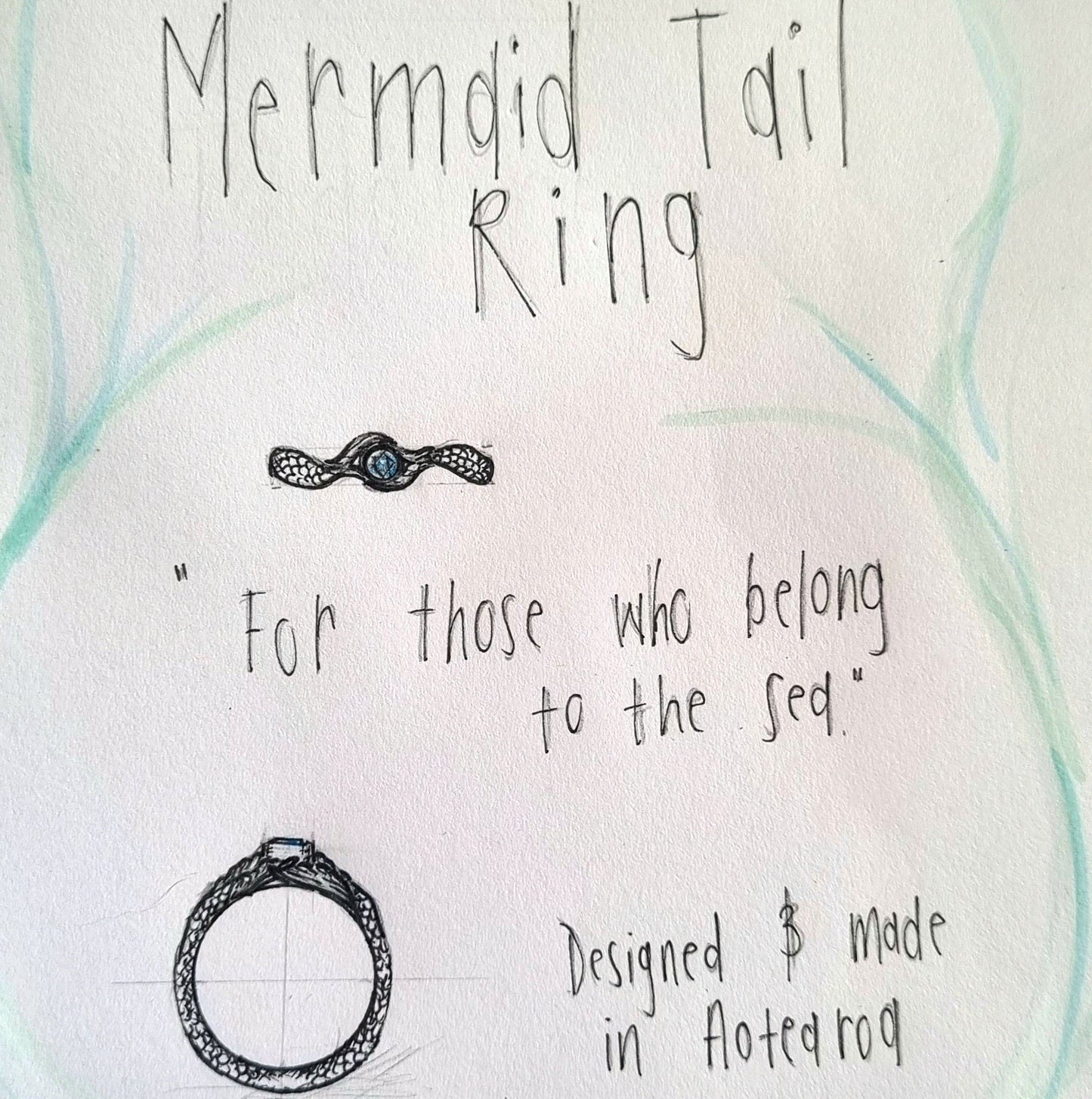 Mermaid Tail Ring – Green Tourmaline | Sterling Silver