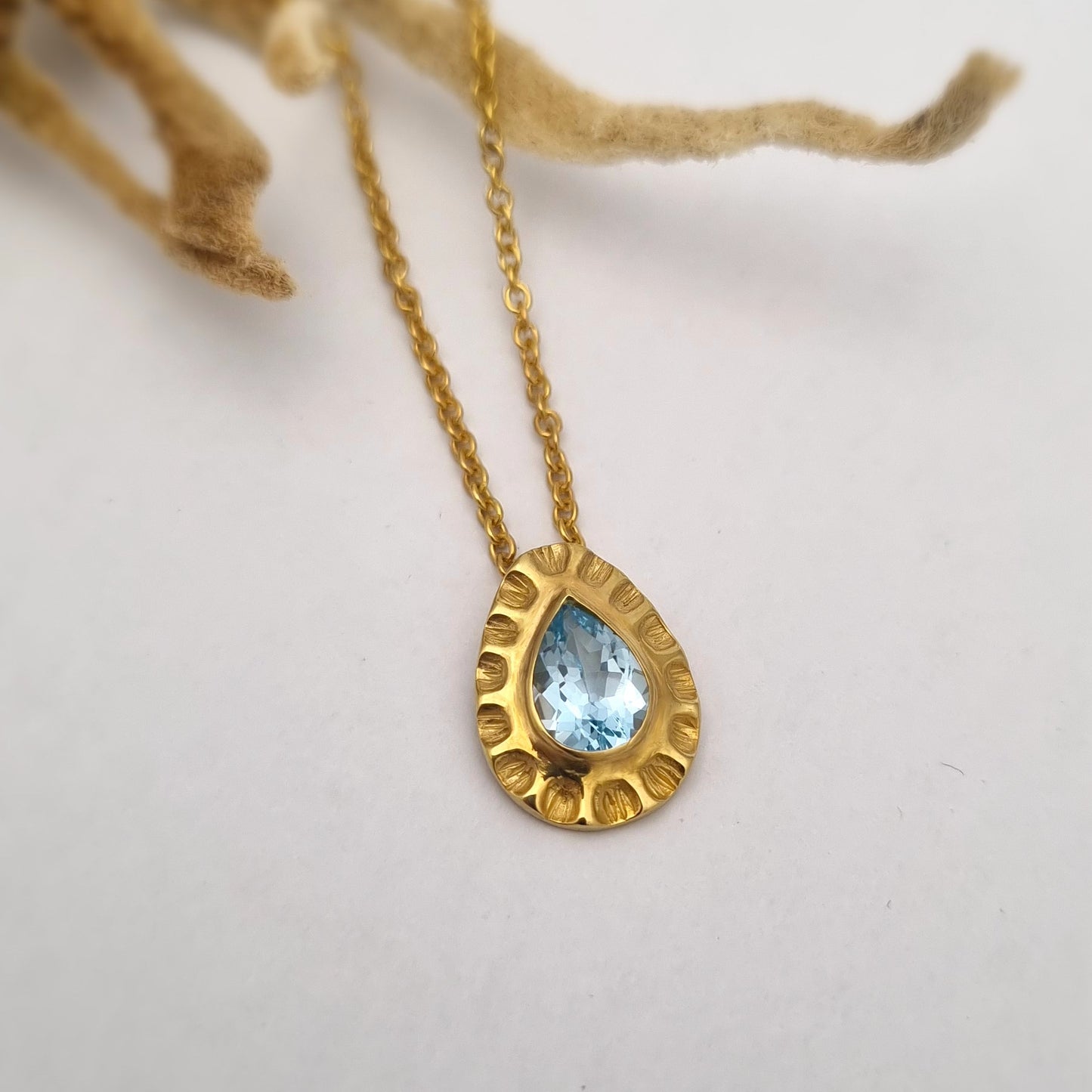 Blue Topaz Scallop Necklace