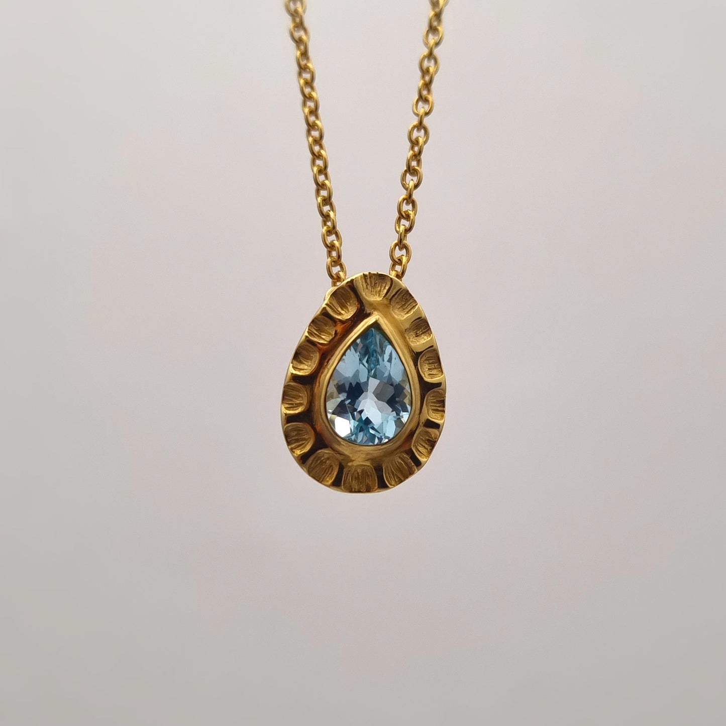 Blue Topaz Scallop Necklace