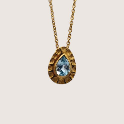 Blue Topaz Scallop Necklace