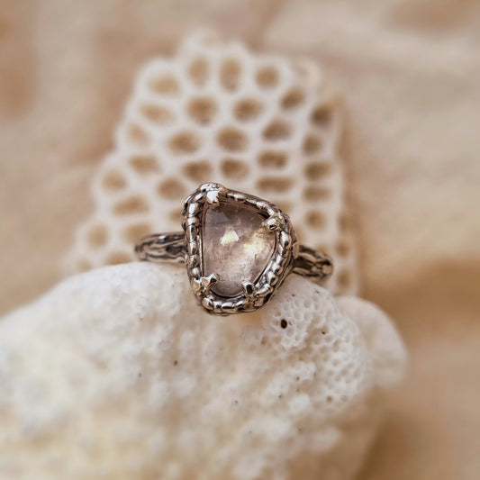 Cascade Ring - Rose Quartz & sterling Silver