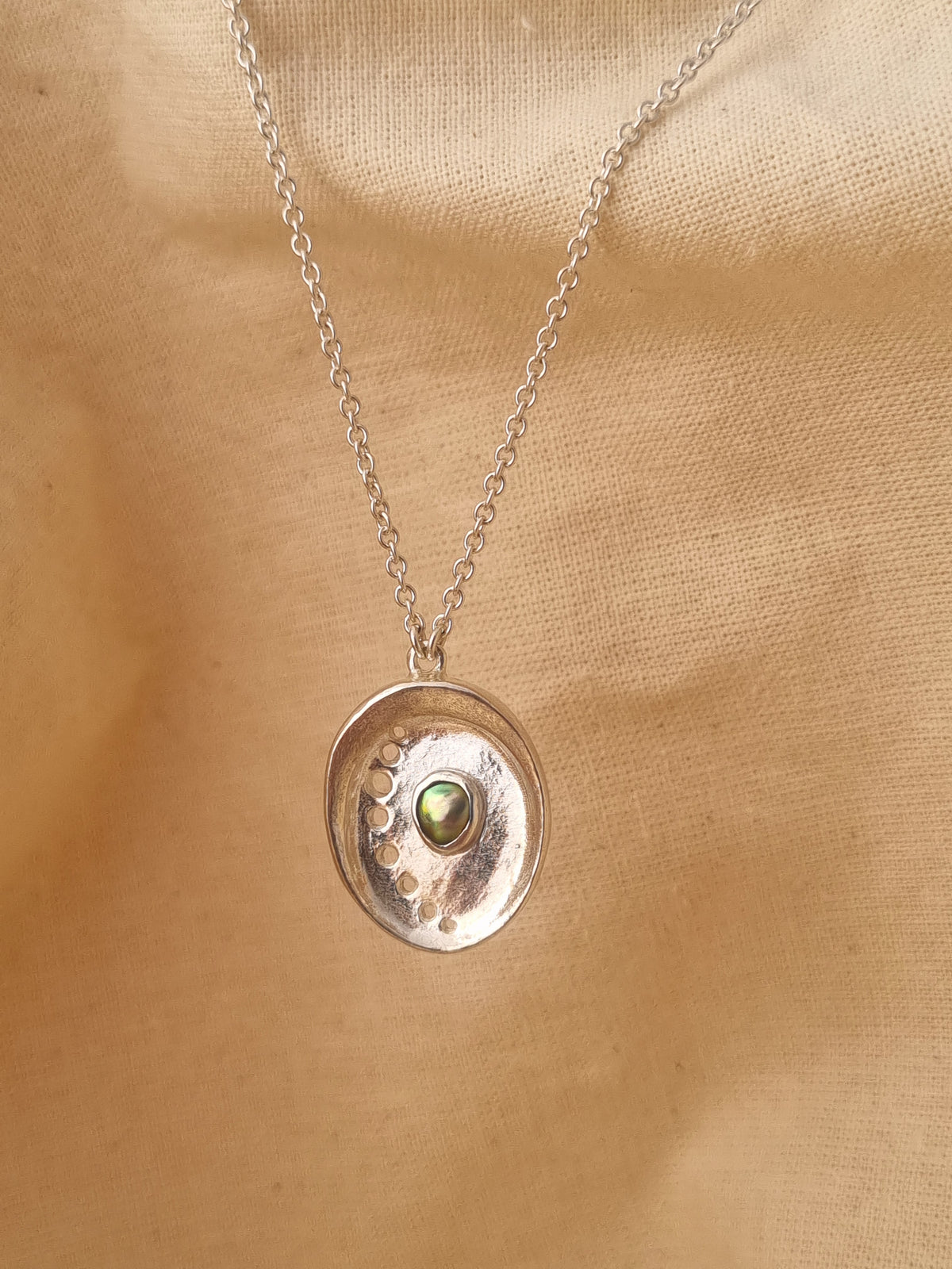 Elizabeth French Jewellery paua pearl necklace silver