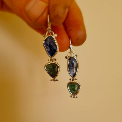 Kyanite & Emerald Cavalli Island Earrings