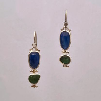 Kyanite & Emerald Cavalli Island Earrings