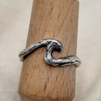 Rustic Wave Ring - Sterling Silver