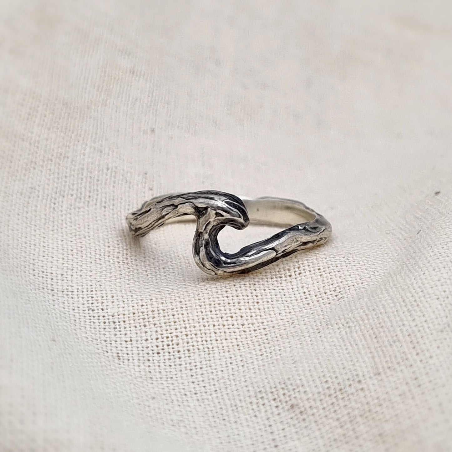 Rustic Wave Ring - Sterling Silver