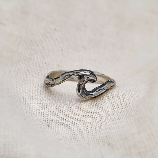 Rustic Wave Ring - Sterling Silver