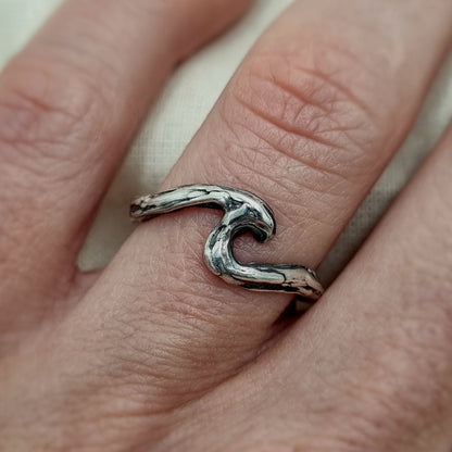 Rustic Wave Ring - Sterling Silver