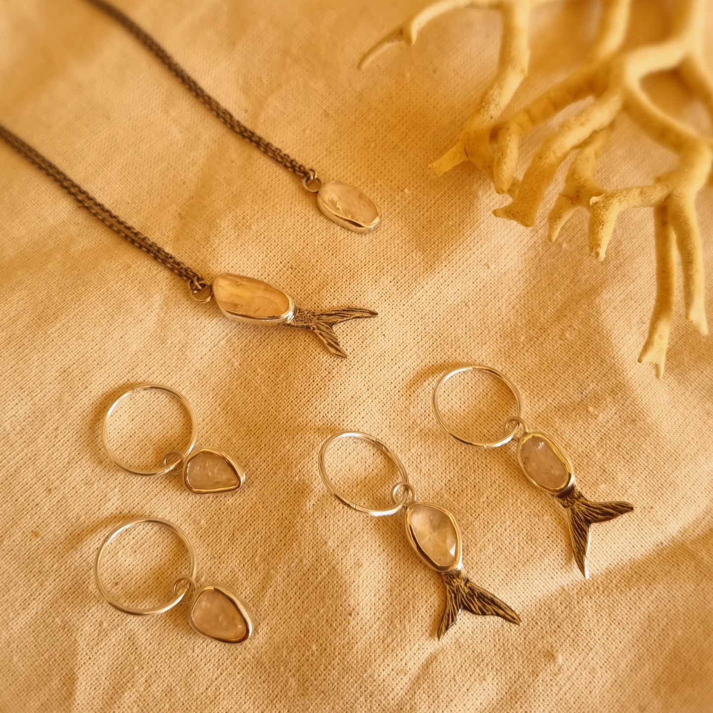 Shoreline Necklace - Rose Quartz & Sterling Silver