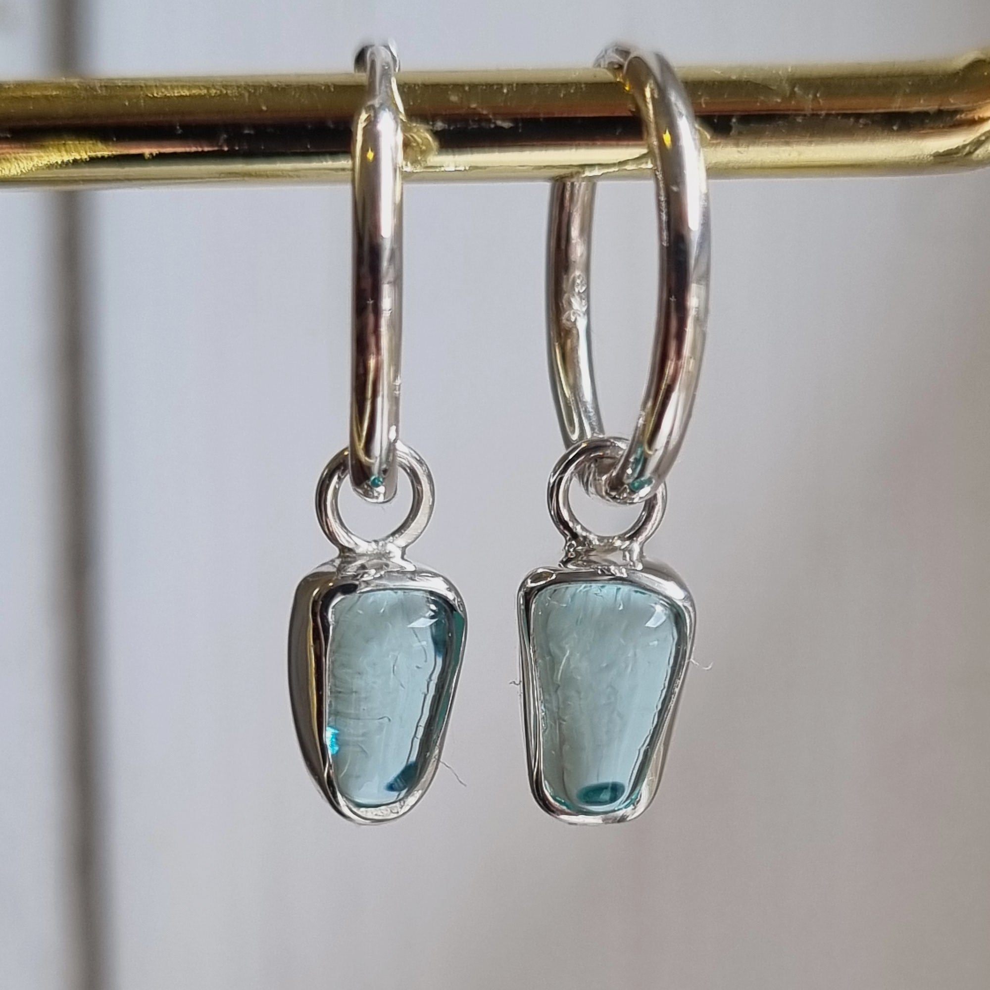 Triple blue waterfall earrings retailer of genuine Maui seaglass and sterling silver