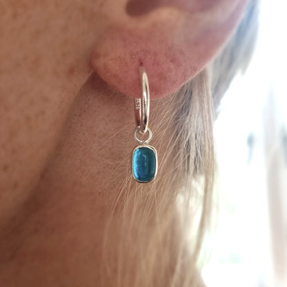 Rockpool Blue Glass Huggie Earrings