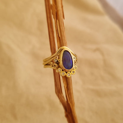 opal diamond koru 9ct yellow gold engagement ring elizabeth french jewellery 5