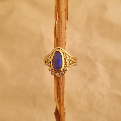 opal diamond koru 9ct yellow gold engagement ring elizabeth french jewellery 4