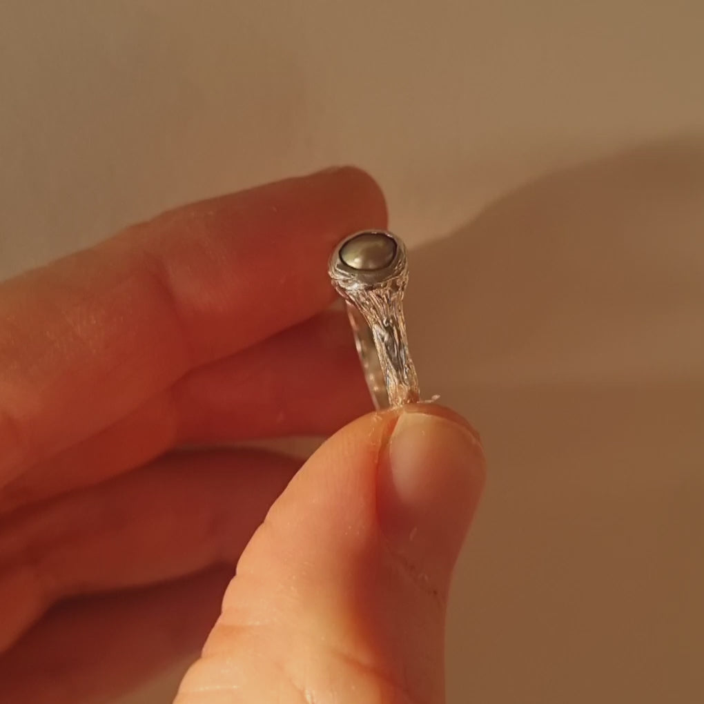 Paua pearl silver ring elizabeth french jewellery video2