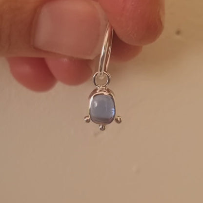 Sterling Silver Siren Blue Glass Earrings
