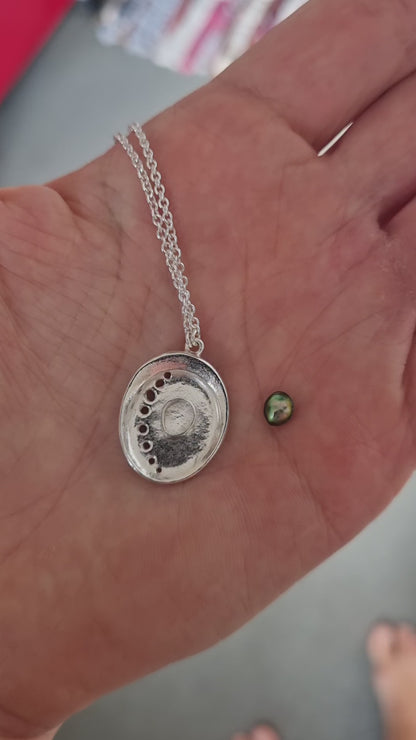 Pāua Pearl Tide Necklace - Sterling Silver