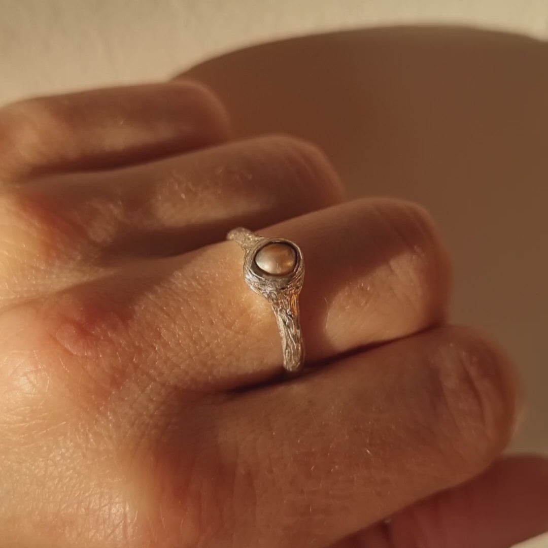 Paua pearl silver ring elizabeth french jewellery video1