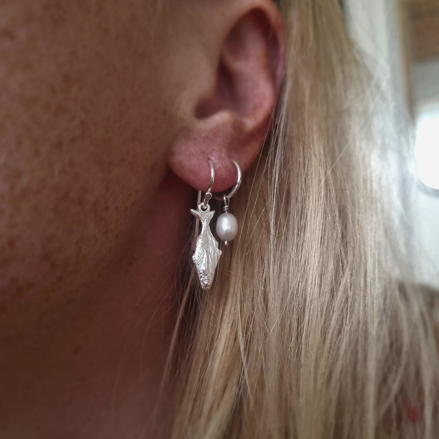 Koheru Fish Earrings — Sterling Silver