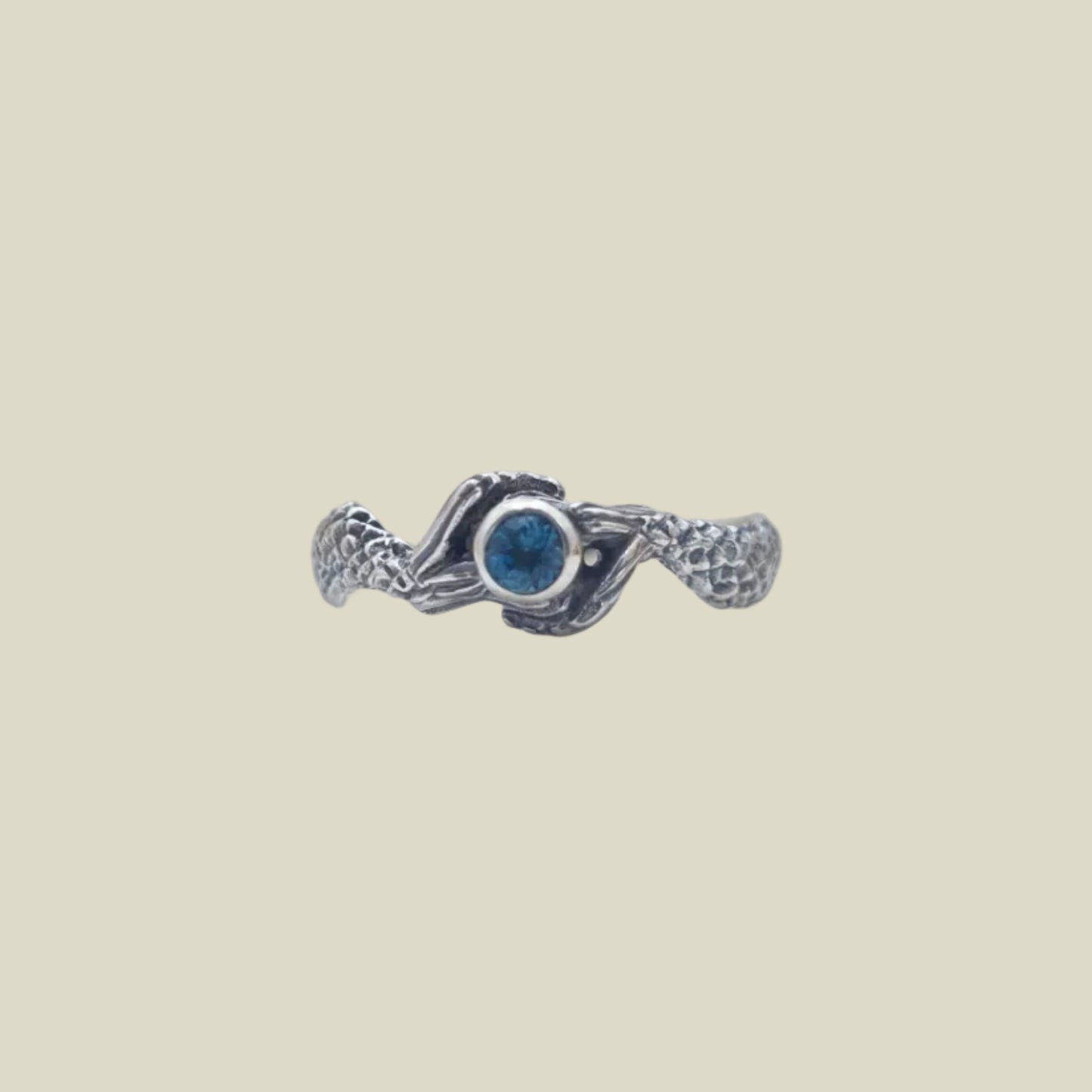 Mermaid Tail Ring – Blue Topaz | Sterling Silver