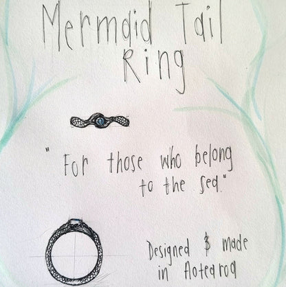 Mermaid Tail Ring – Green Tourmaline | Sterling Silver