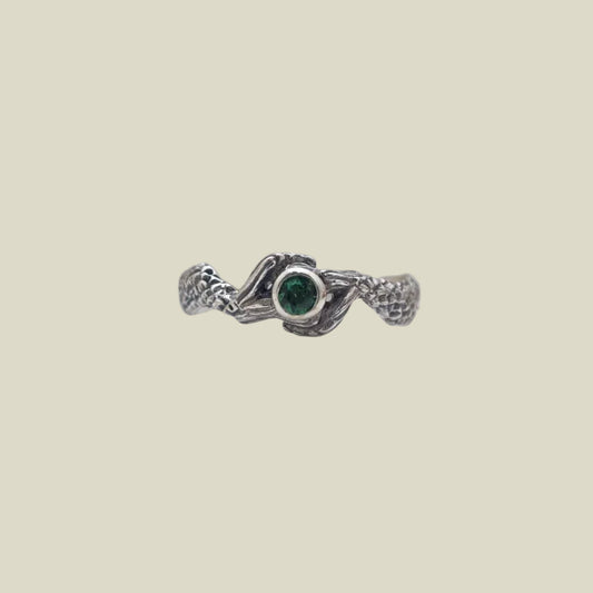 Mermaid Tail Ring – Green Tourmaline | Sterling Silver