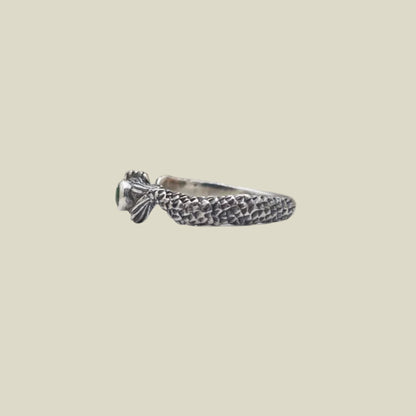 Mermaid Tail Ring – Green Tourmaline | Sterling Silver