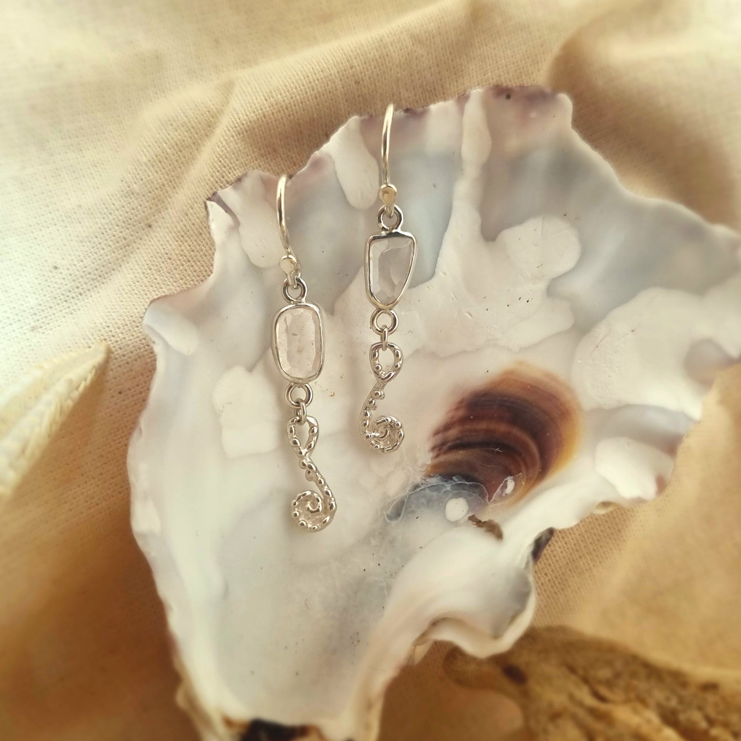 Rose Quartz Octopus Drop Earrings