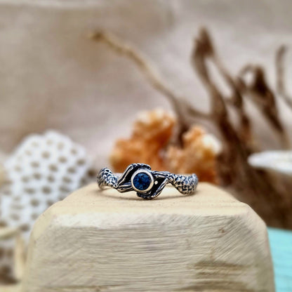 Mermaid Tail Ring – Blue Topaz | Sterling Silver