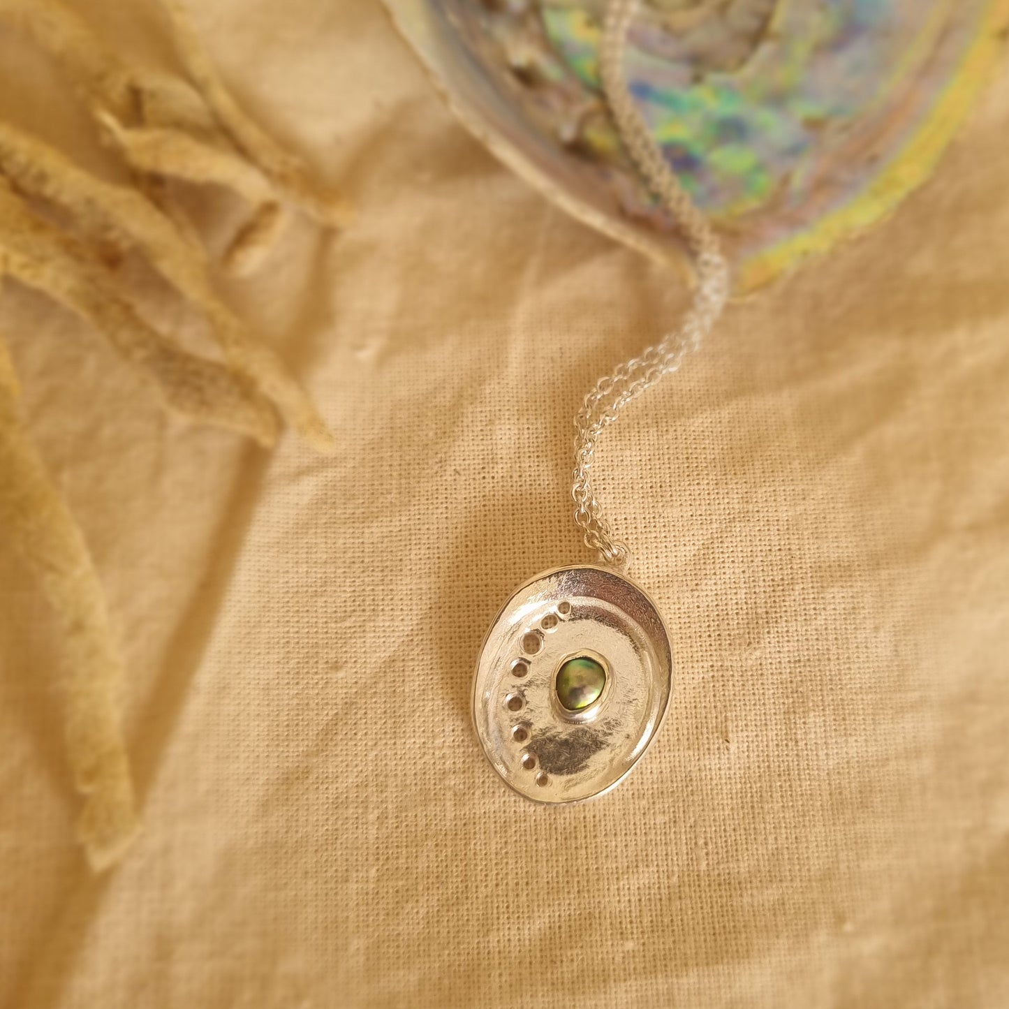 Pāua Pearl Tide Necklace - Sterling Silver