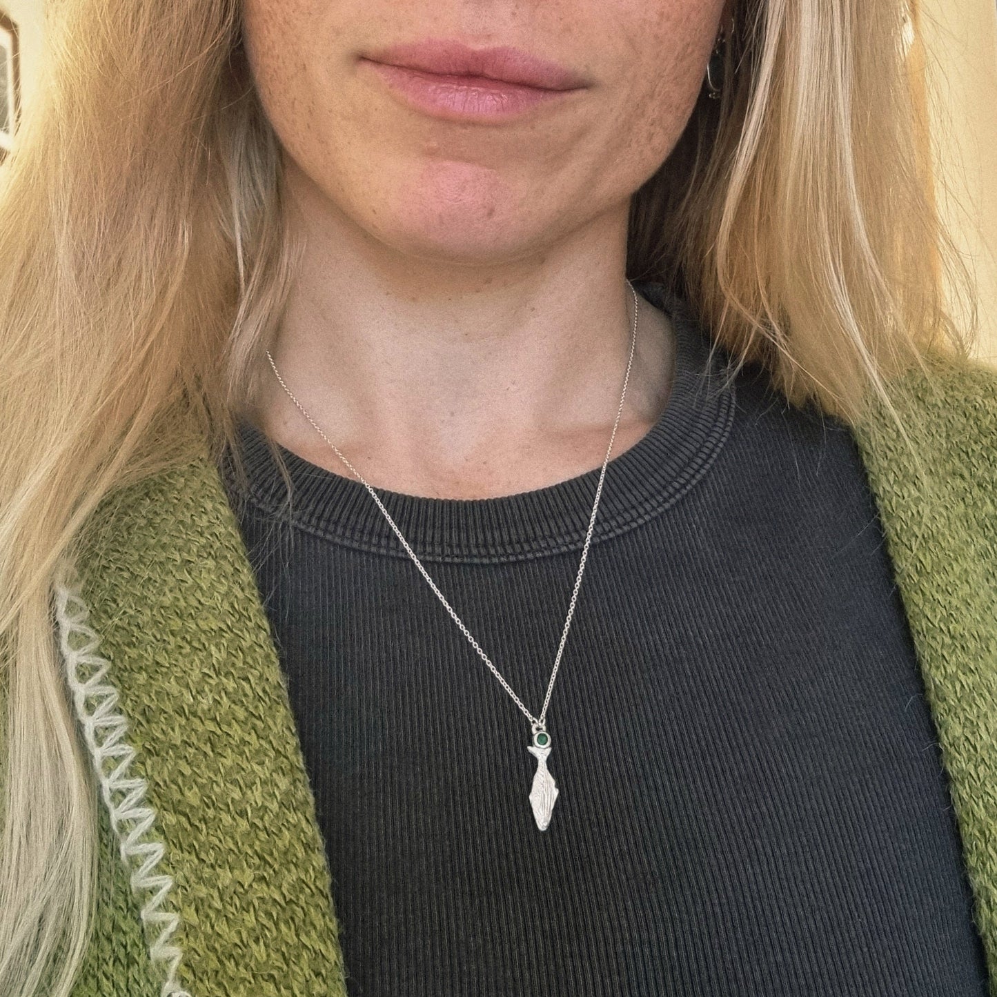 Emerald Koheru Necklace — Sterling Silver