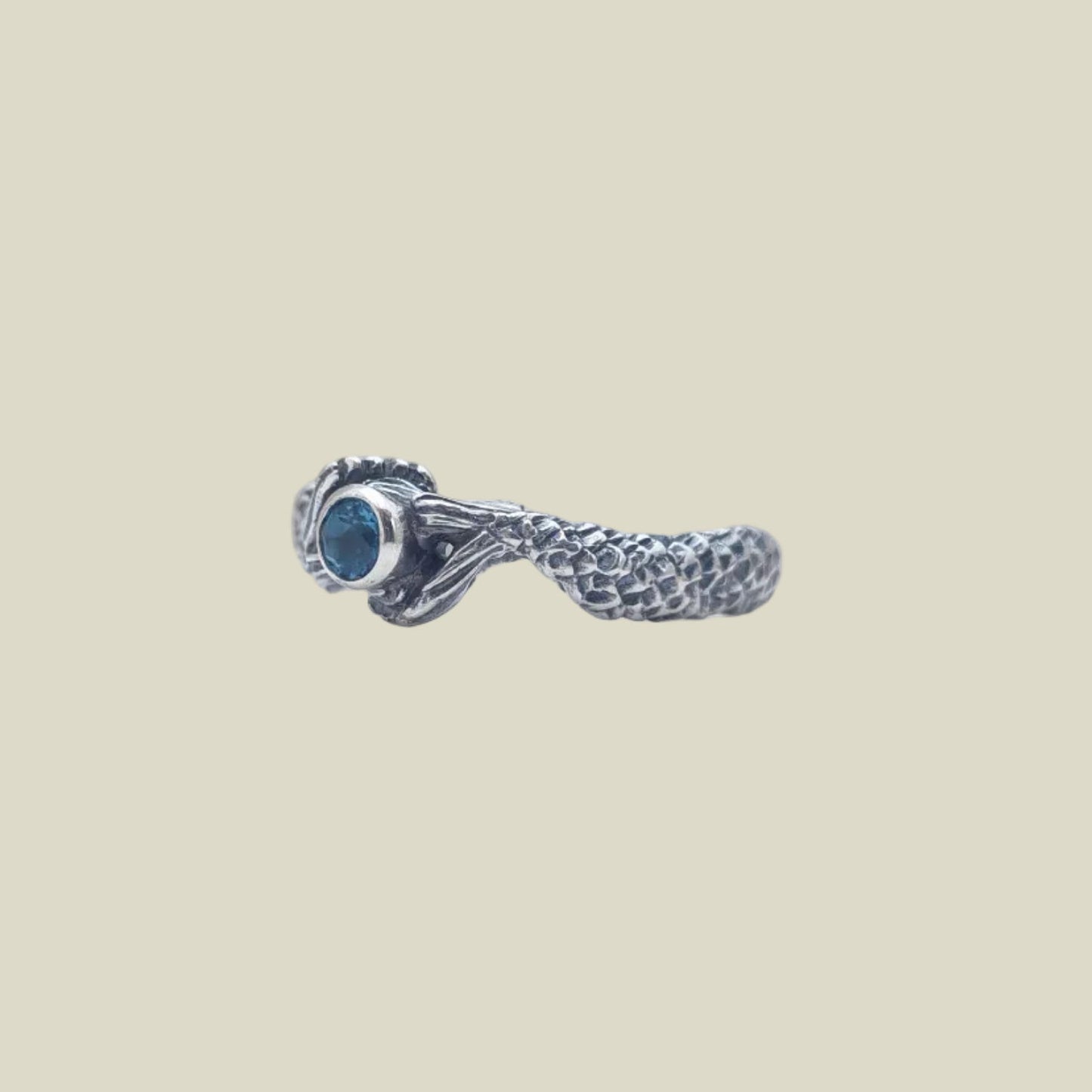 Mermaid Tail Ring – Blue Topaz | Sterling Silver