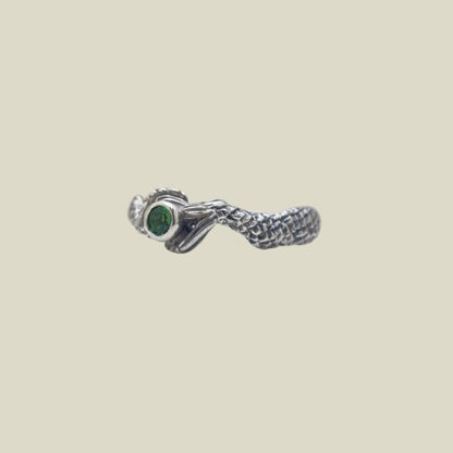 Mermaid Tail Ring – Green Tourmaline | Sterling Silver