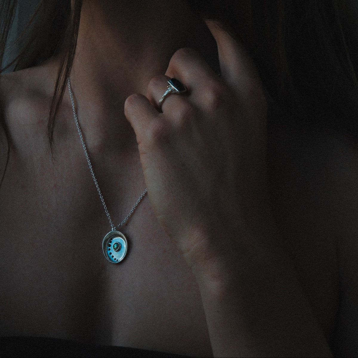 Pāua Pearl Tide Necklace - Sterling Silver