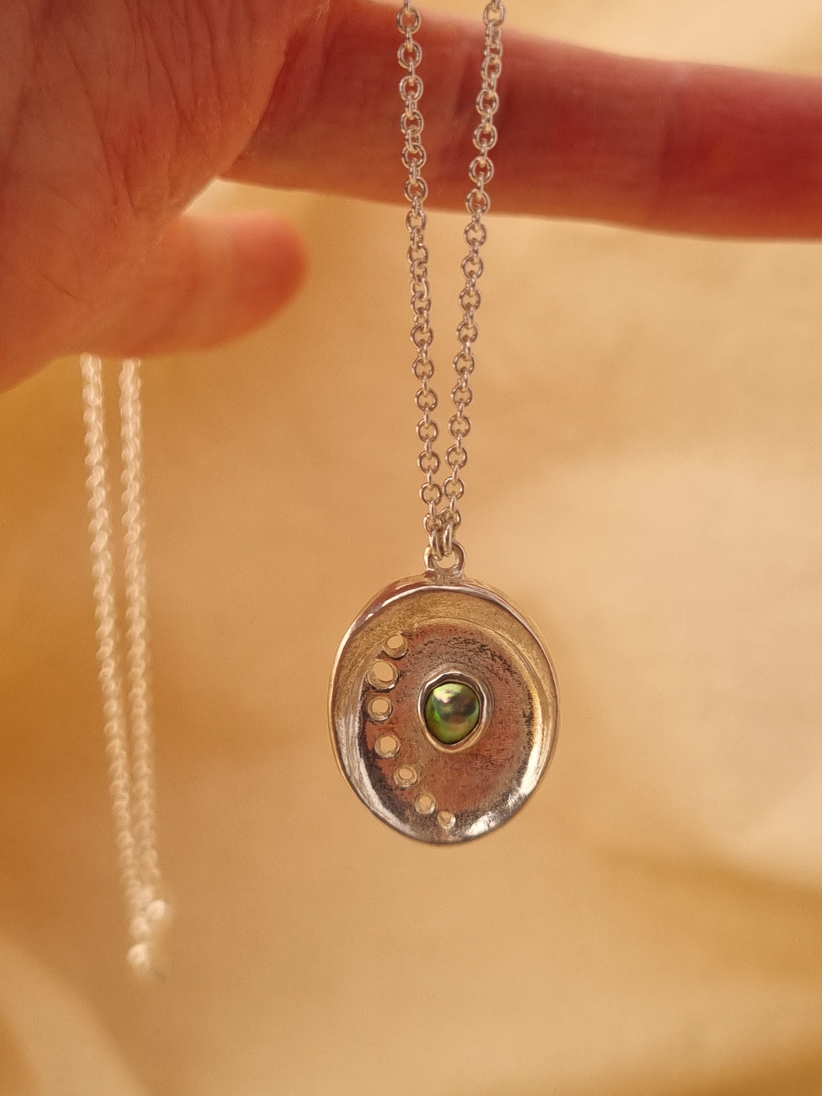 Pāua Pearl Tide Necklace - Sterling Silver